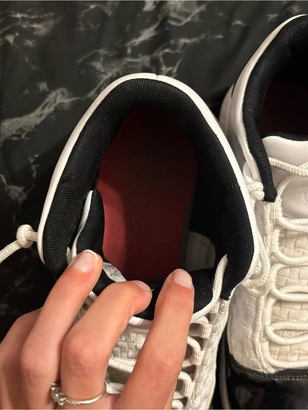 Jordan High Top Sneakers - Black, White & Red